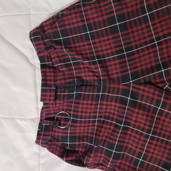 Hot Topic Red and Black Plaid Pants - Picture 2 of 4